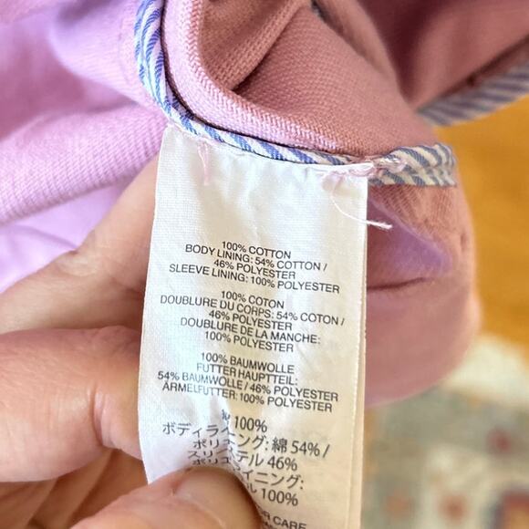 J.Crew Pink Cotton Canvas Double Breasted Pea Coat Work Barn Jacket - Picture 4 of 6